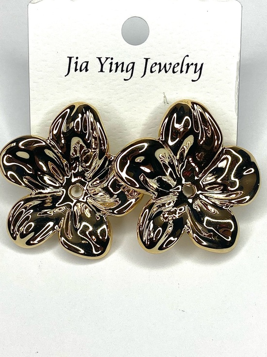 Jewelry - Gold Flower Statement Earrings